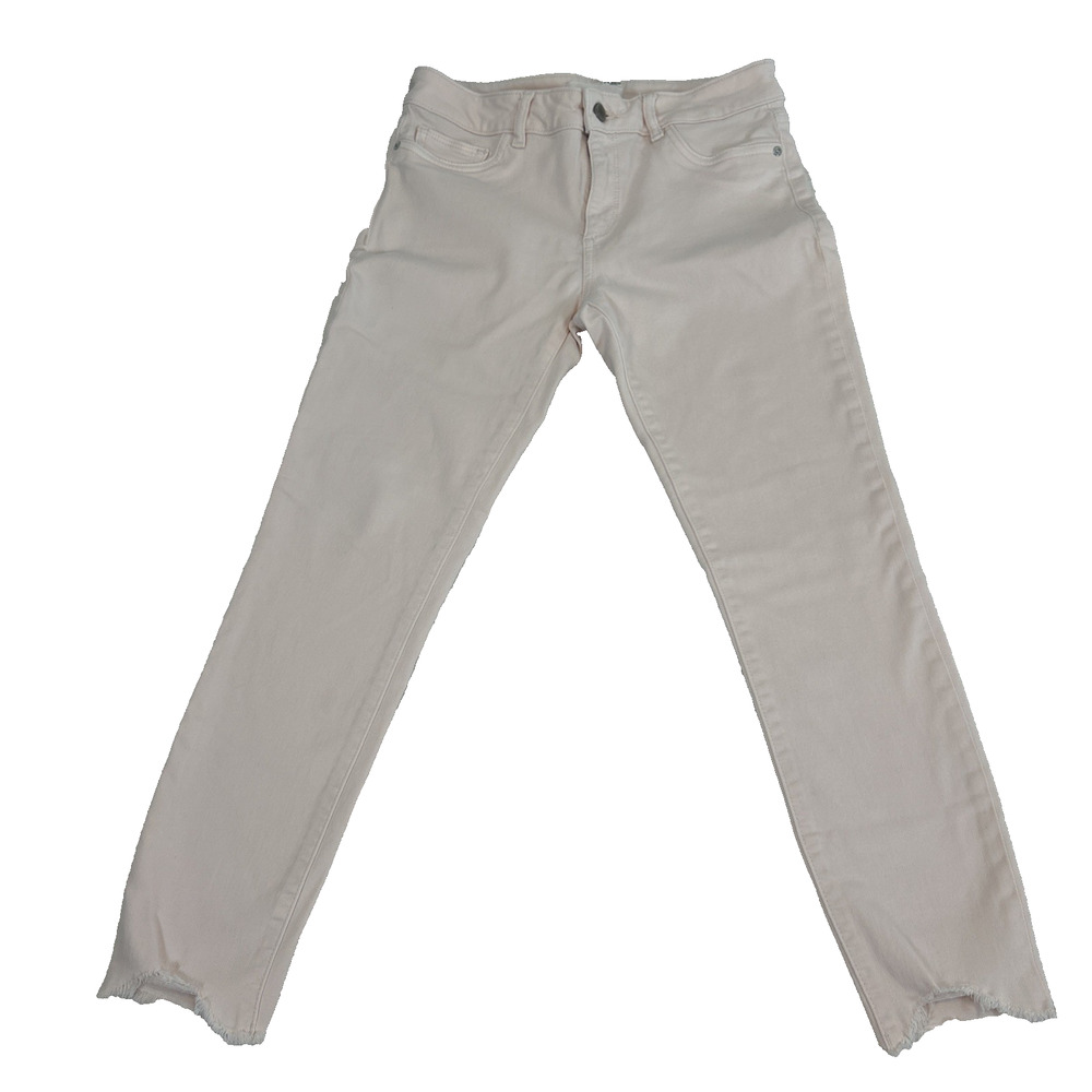 Dl1961 Pink Women's Sz 28 Pants Florence Instasculpt‎ Cropped Blush Pink Raw Hem